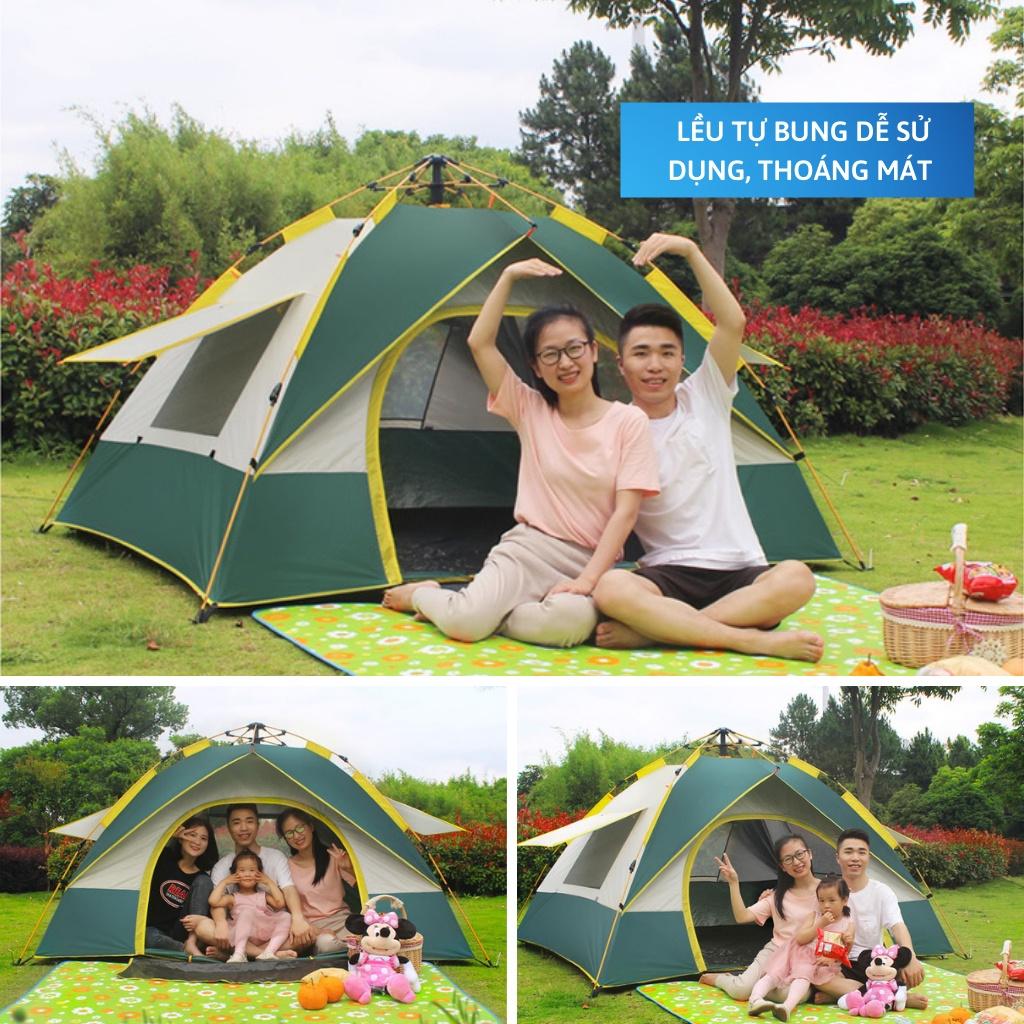 Lều Cắm Trại Du Lịch Tự Bung 4-6 người, Lều Dã Ngoại Ngoài Trời Chống Thấm Nước, Chống Tia Tử Ngoại