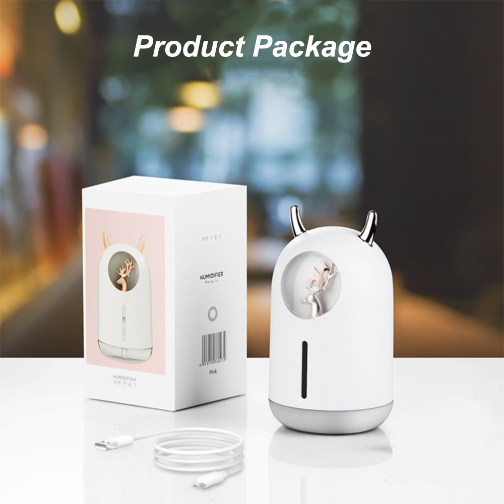 300ML Siêu Âm Thanh Máy Tạo Độ Ẩm Không Khí Nhiều Hươu Máy Phun Sương Tạo Độ Ẩm Mini Usb Di Động Máy Tạo Độ Ẩm Không Khí Gia Đình Dưỡng Ẩm Làm Thơm Phòng