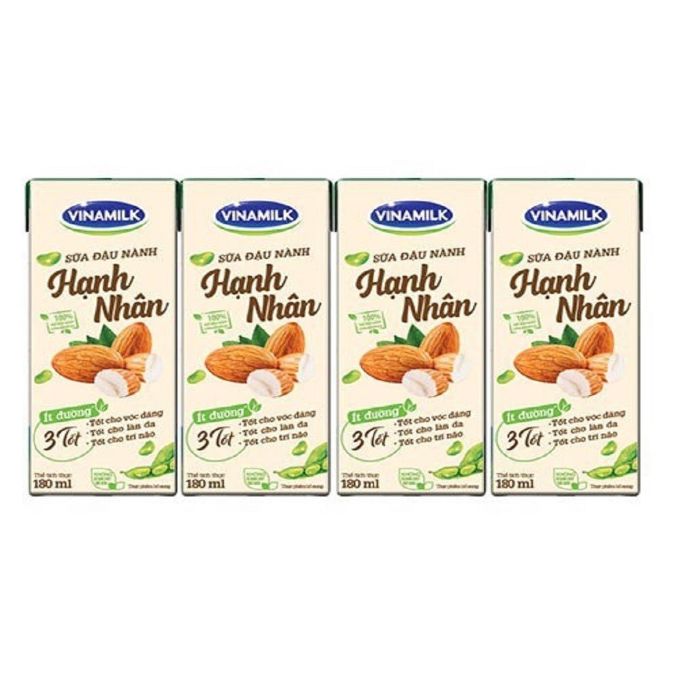 Thùng 48 hộp Sữa đậu nành Vinamilk hạt hạnh nhân 180ml