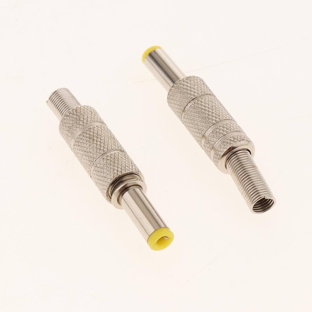 5 Pieces DC 5.5x2.5mm Power Male Plug Welding Adapter Connector Metal Shell