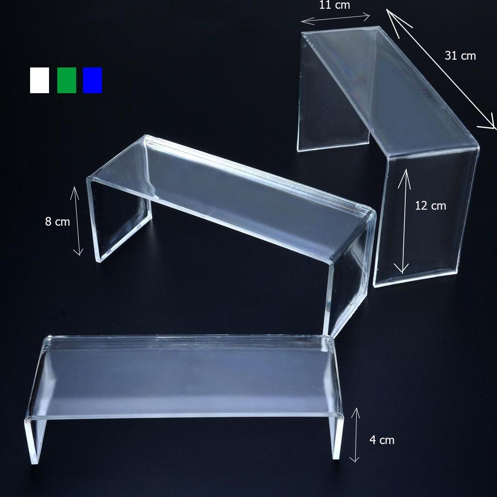 Kệ Mica cỡ trung CHỮ U Trưng Bày Bóp Ví , Giầy & Phụ Kiện- Dày 3 ly- nhiều màu