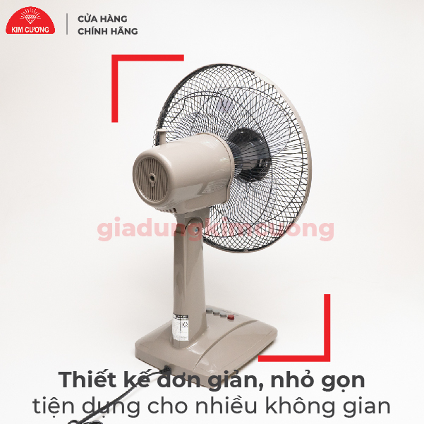 Quạt Bàn B3 Kim Cương - Quạt Bàn Mini Thân Nhựa - Hàng Chính Hãng