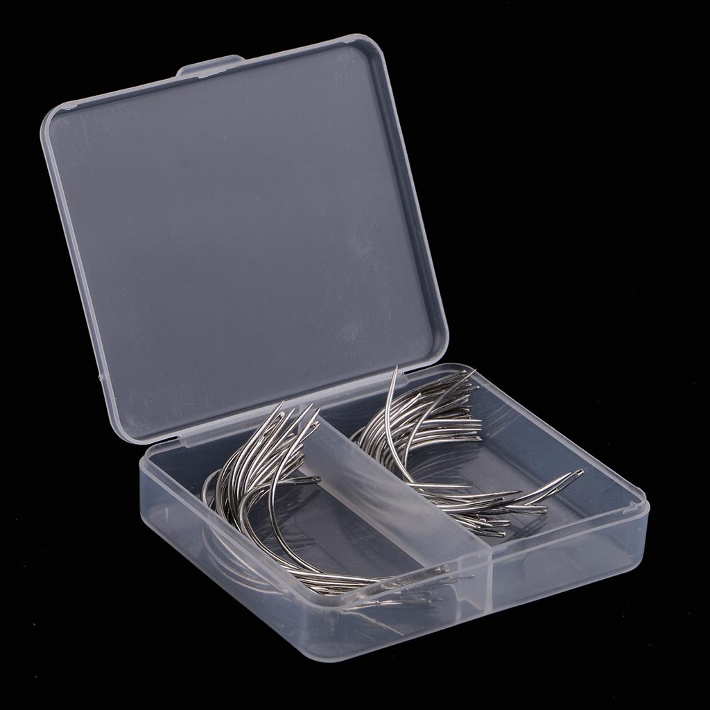 50X C Curved Needles Hand Sewing Upholstery Repair Quilting Knitting Needles