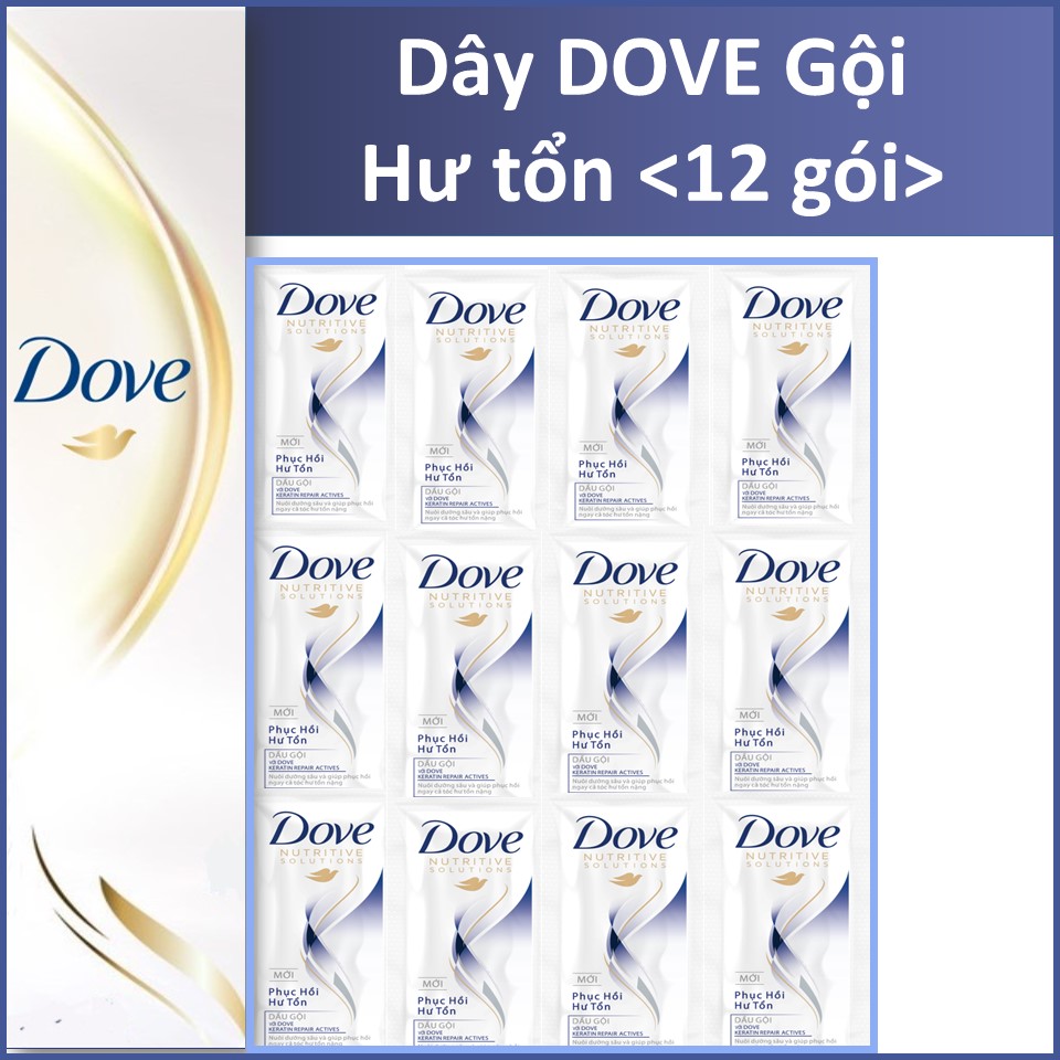 Dầu gội Dove Phục hồi Hư tổn Dây 12 gói