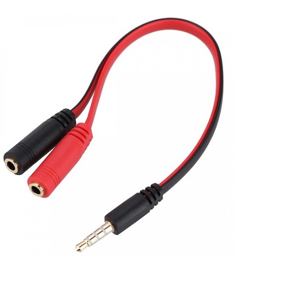 Cáp Gộp Tai Nghe &amp; Mic 1 Jack Đực Ra 2 Jack Cái (3.5mm) -OTG4