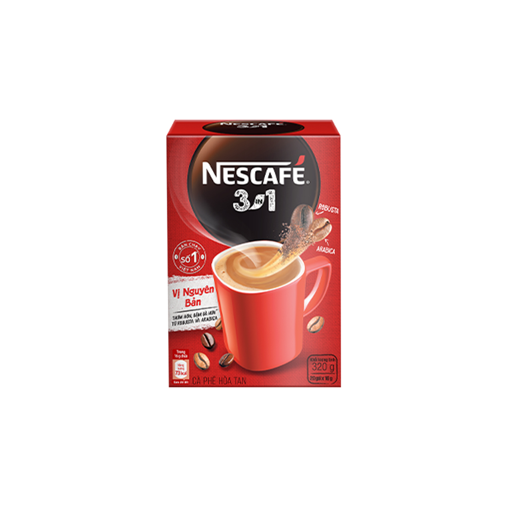 [Tặng Bình Jug 1 Lít Nescafe] Combo 2 Hộp NESCAFÉ 3in1 VỊ NGUYÊN BẢN ( 16g x 20 gói)