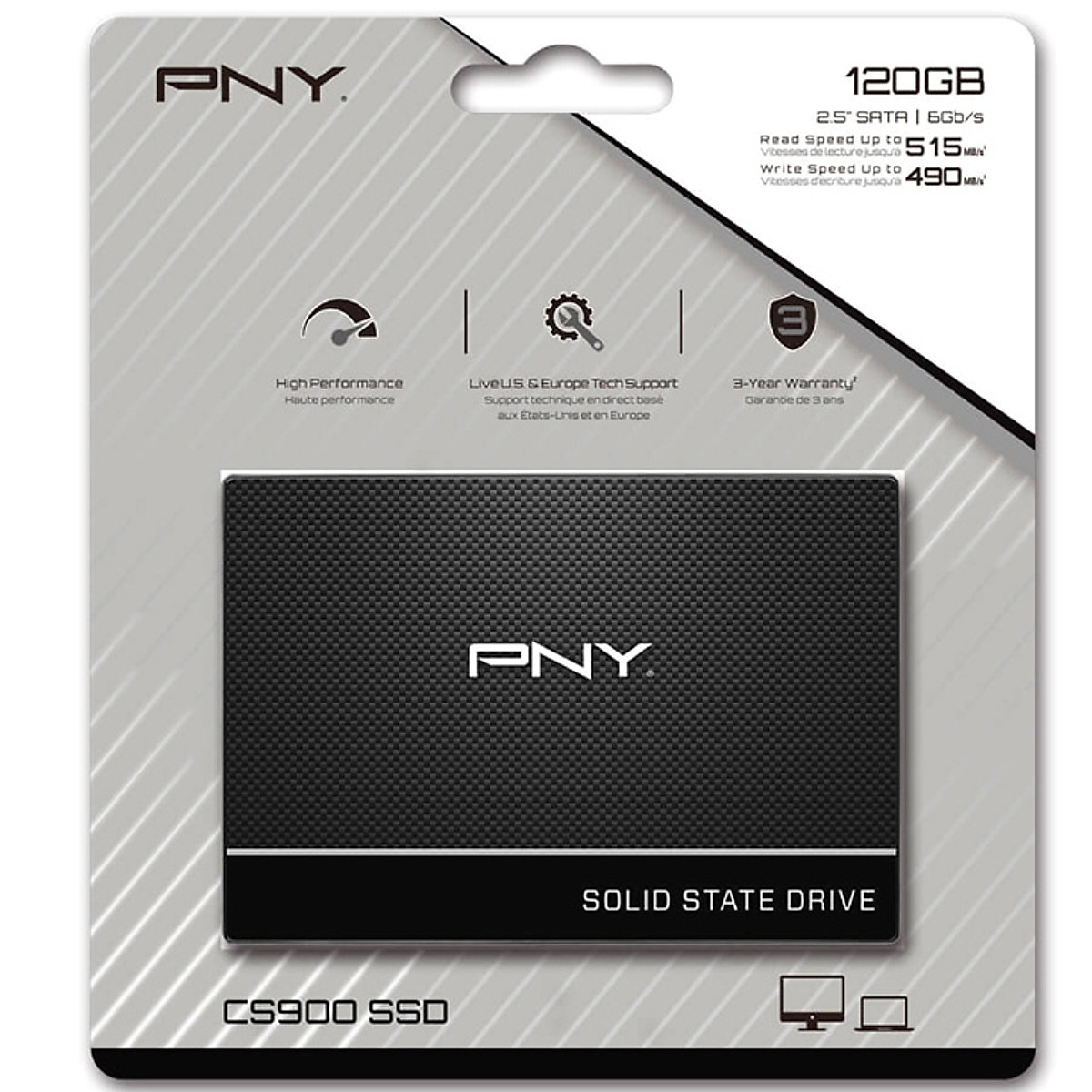 Ổ cứng SSD PNY CS900 120GB 2.5: SATA3 Hàng chính hãng