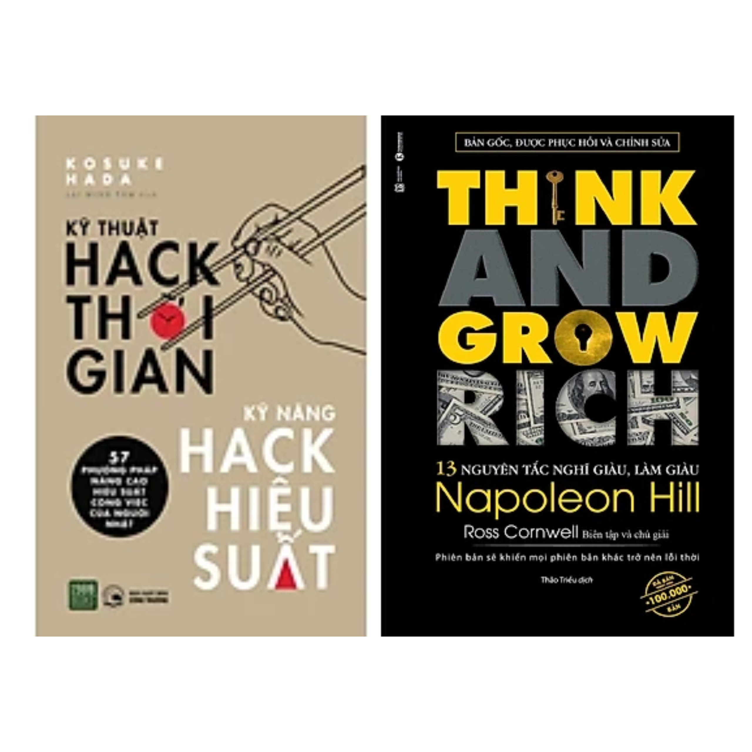 Combo 2 cuốn Sách Kĩ Năng Làm Việc : Kĩ Thuật Hack Thời Gian, Kĩ Năng Hack Hiệu Suất + 13 Nguyên Tắc Nghĩ Giàu Làm Giàu - Think And Grow Rich