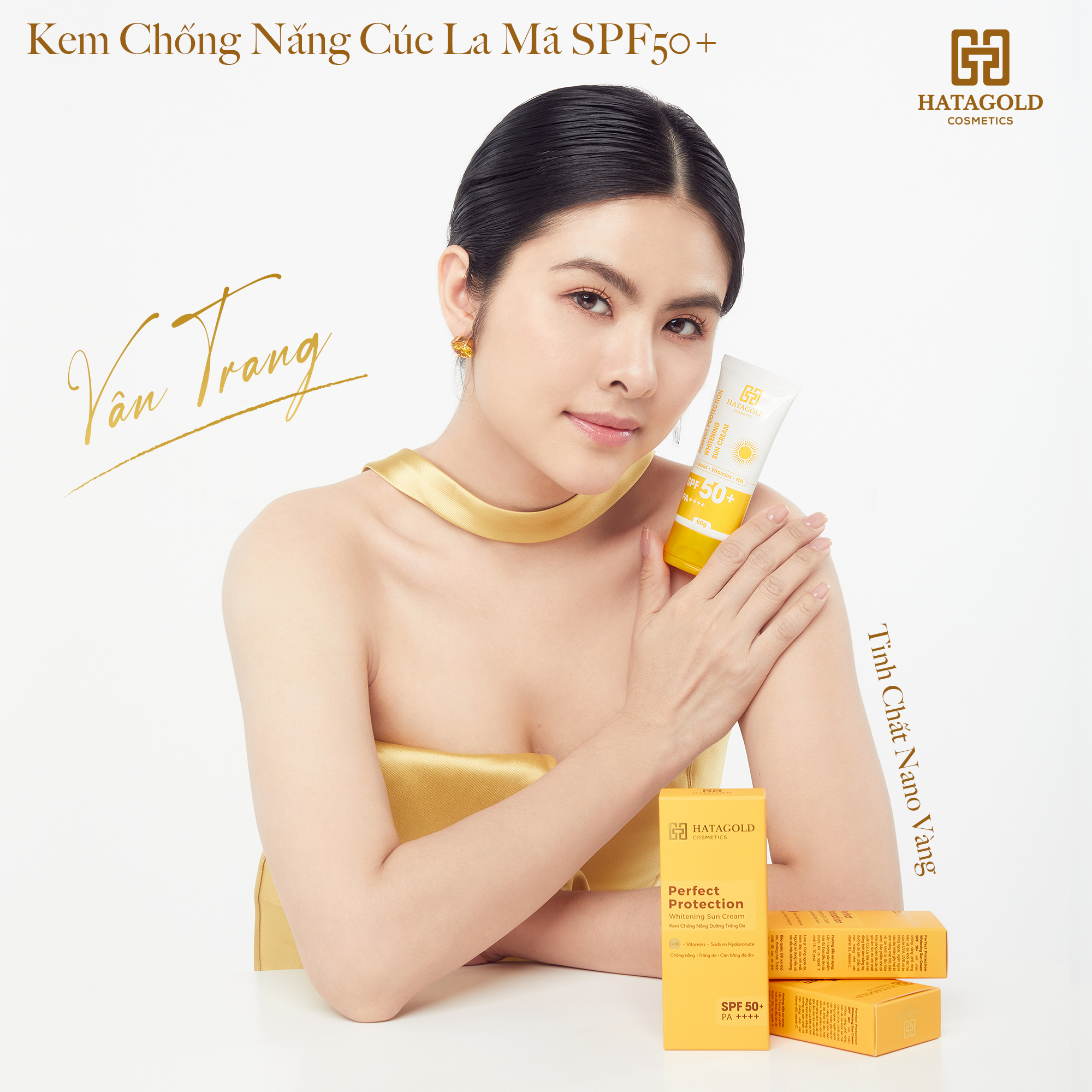 HATAGOLD | Kem Chống Nắng Cúc La Mã SPF50+ - Perfect Protection Whitening Sun Cream SPF 50+ PA++++ - KL:60g