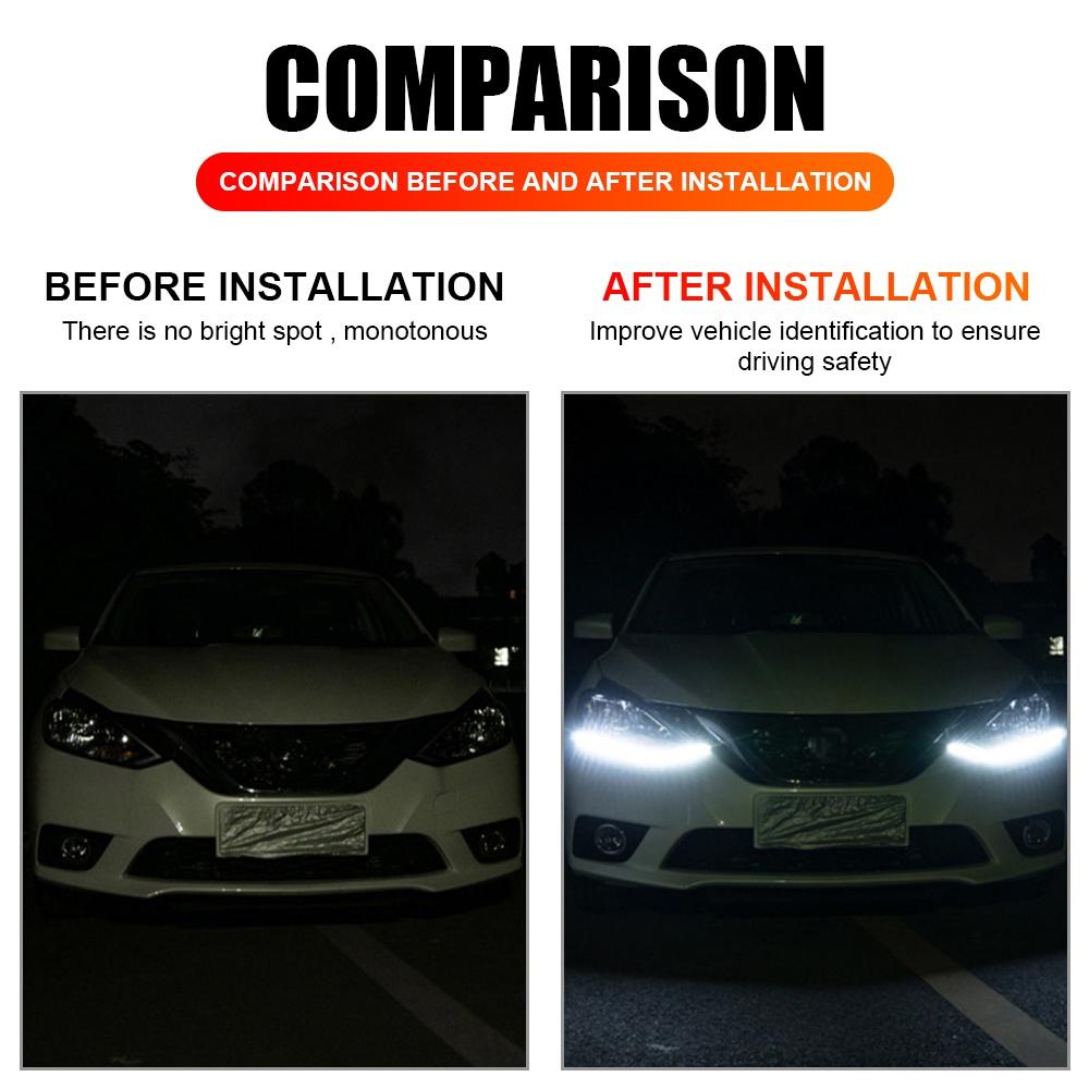 Bộ 2 Dải Đèn Led Tín Hiệu DRL 12V Siêu Sáng Cho Xe Hơi