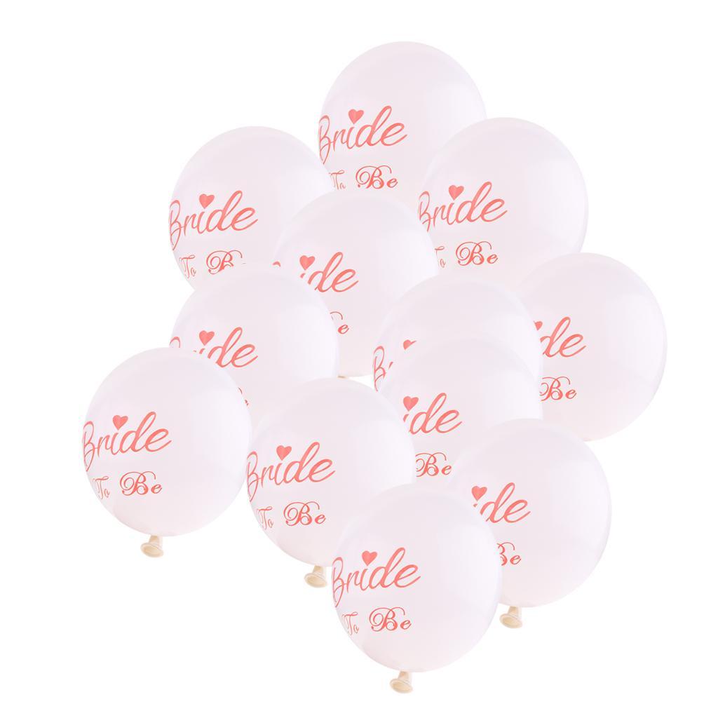 20 Pieces Latex White Balloon Pink Printed Wedding Bridal Shower