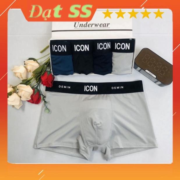 Quần Lót Nam Boxer Thun Lạnh ICON, Quần Sịp Nam thun lạnh ICON Demin Co dãn 4 chiều Loại 1