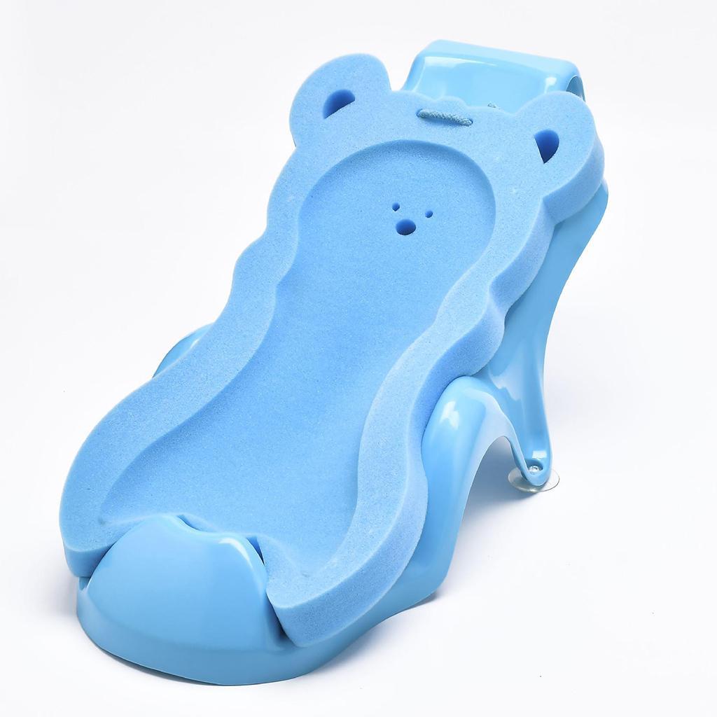 2pcs Bath Sponge Infant Bath Cushion Comfy And Skid Proof Bathing Mat Blue