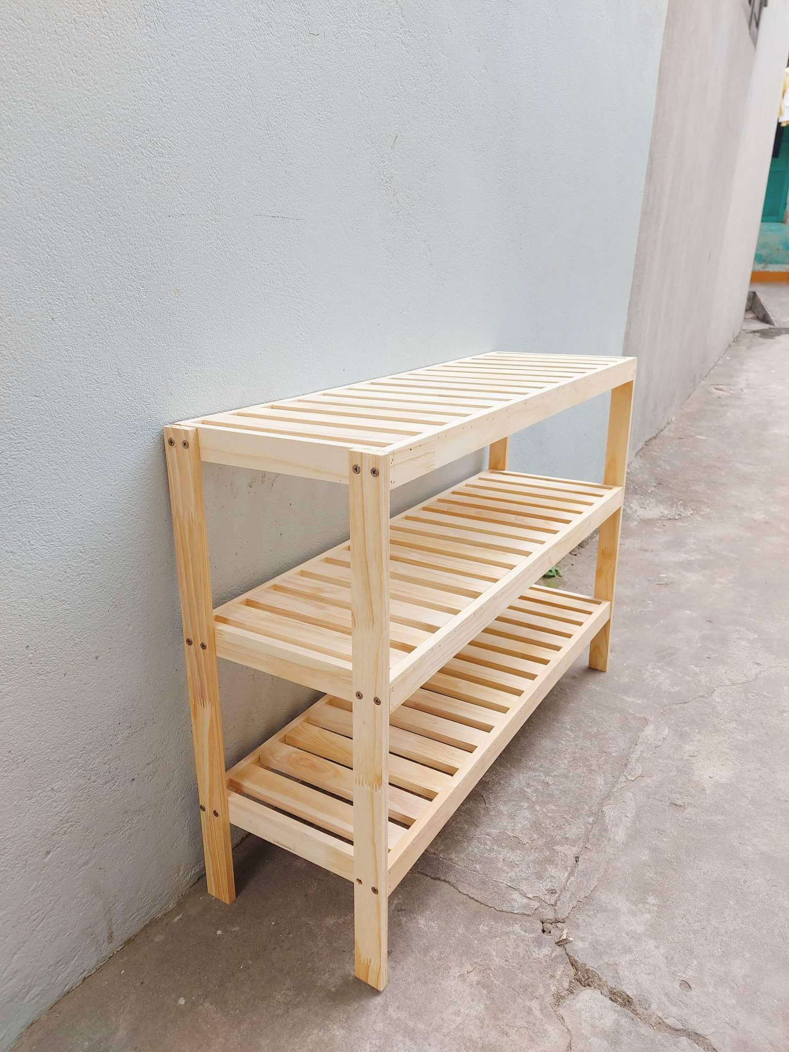 Kệ để đồ bằng gỗ 3 tầng 80cm trang trí nhà cửa - decor