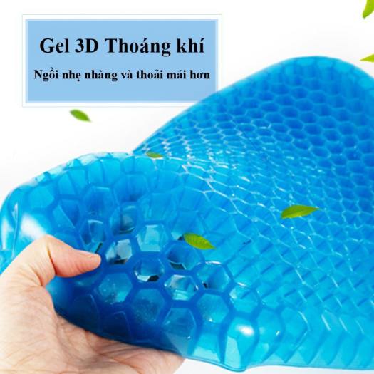 Chống đau mỏi Đệm ngồi lót mông 3D Silicon thoáng khí cấu trúc tổ ong - dáng mới đệm rộng Ô tô
