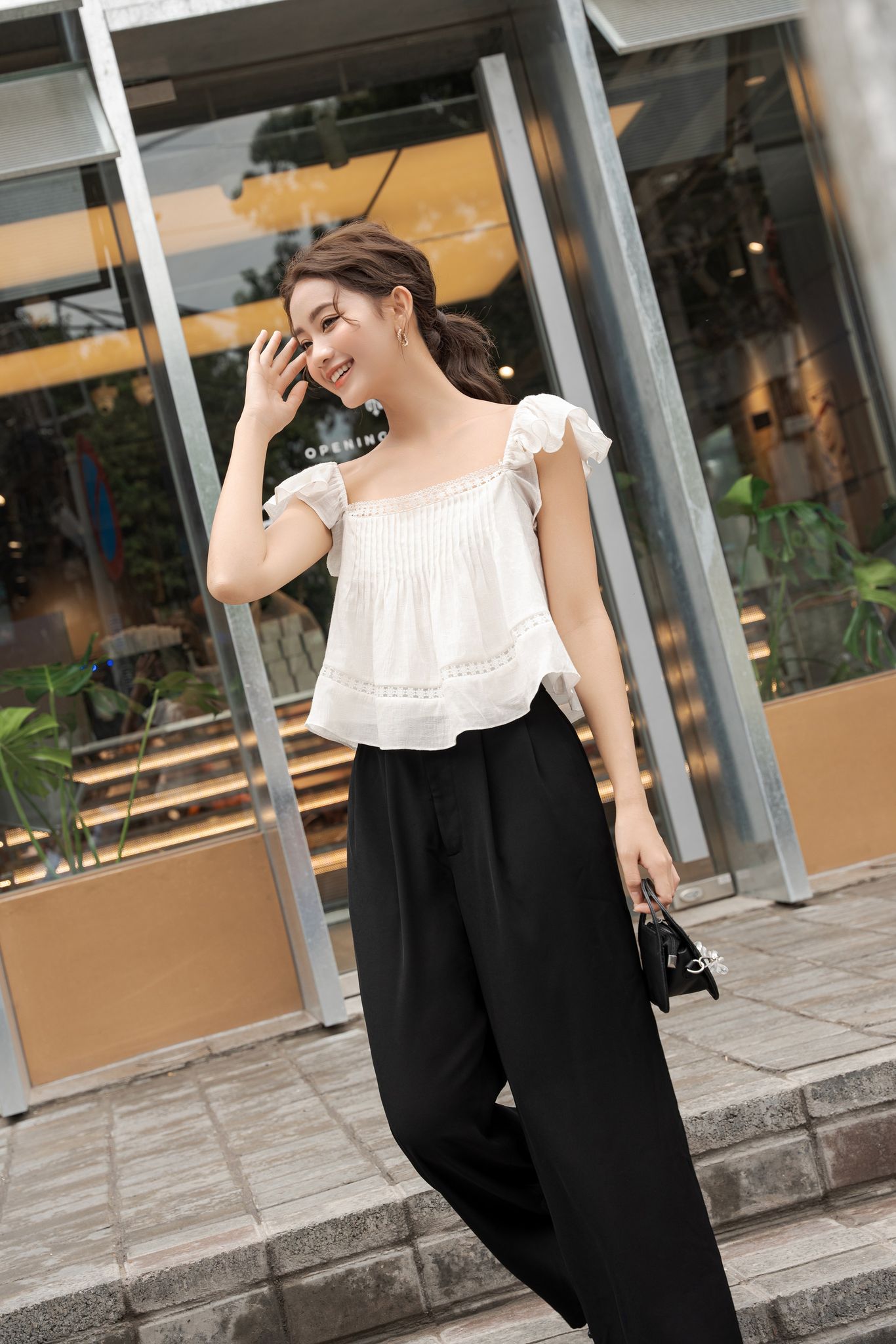 OLV - Quần Straight Leg Pants in Black