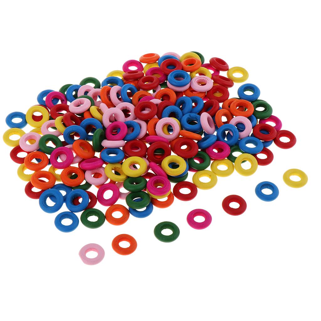 Dyed Mixed Color Wood Ring Pendant Connector Jewelry Making