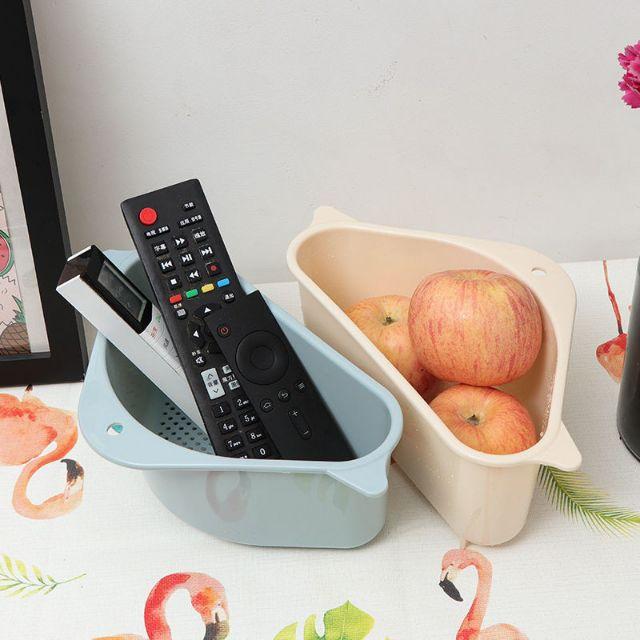Rổ Nhựa TAM GIÁC Gắn Bồn Rửa Chén Thoát Nước Đựng Đồ Tiện Lợi