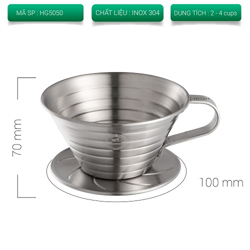 Phễu Tiamo pha cà phê drip hình tròn kiểu dáng Kalita wave