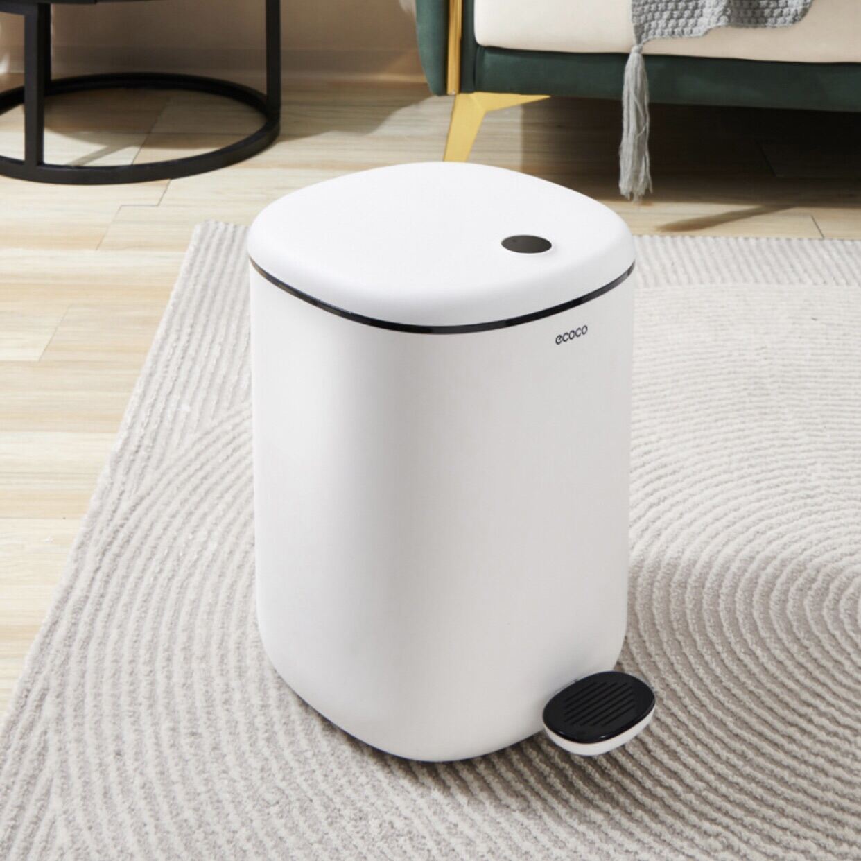Thùng Đựng Rác Thông Mình E2228 - Thùng Rác 2 Chế Độ Mở Nắp Tiện Lợi, Nhựa ABS Cao Cấp