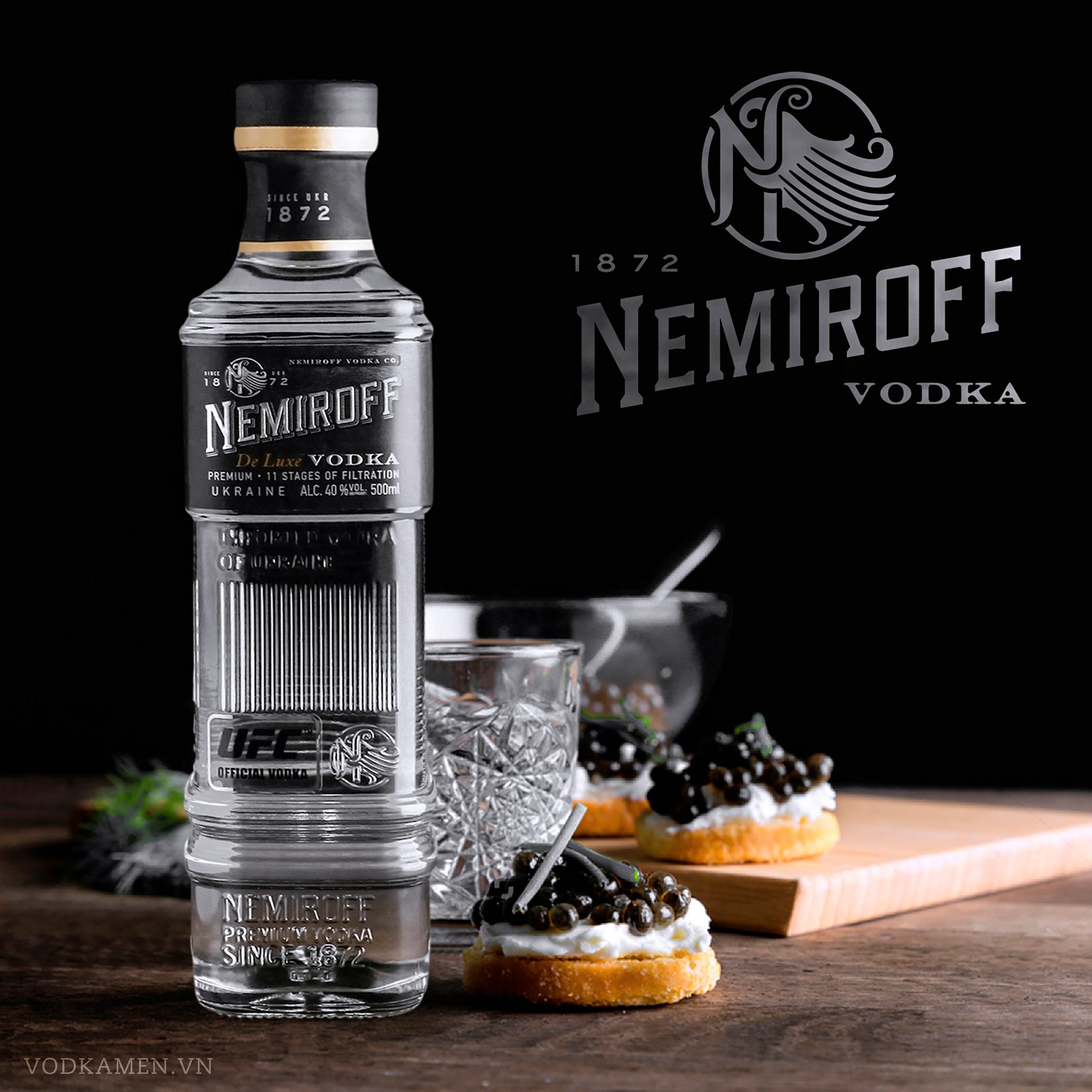 Rượu NEMIROFF DE LUXE VODKA 40% Nhập Khẩu chai 500ml