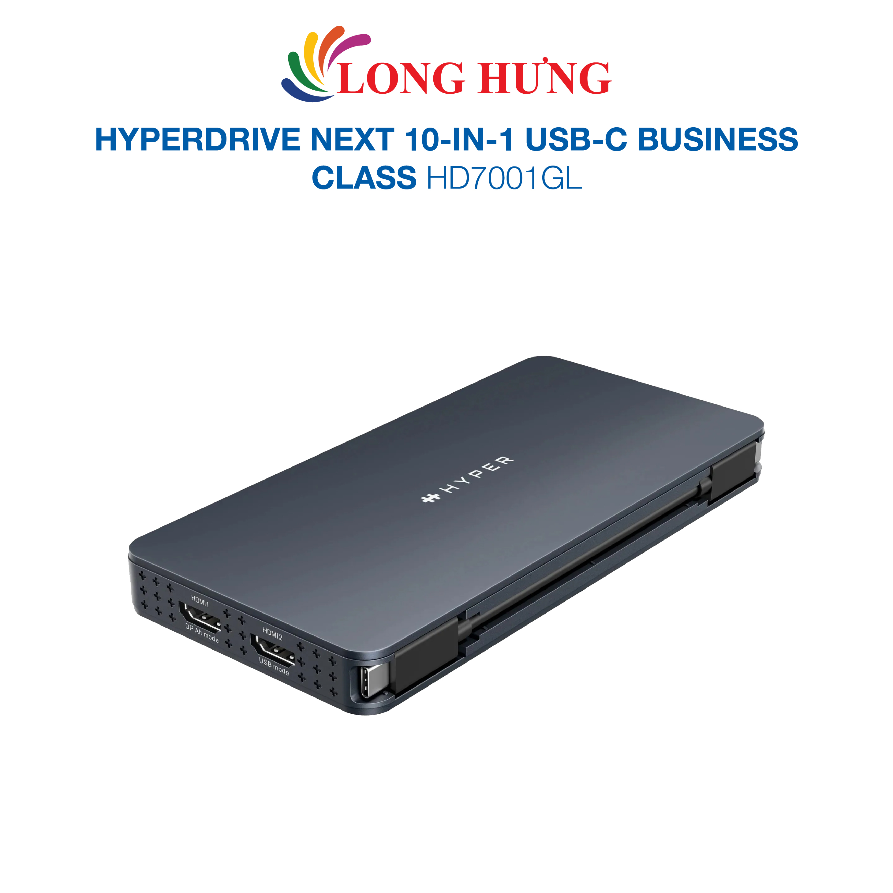 Cổng chuyển đổi HyperDrive Next 10-in-1 USB-C Business Class HD7001GL - Hàng chính hãng