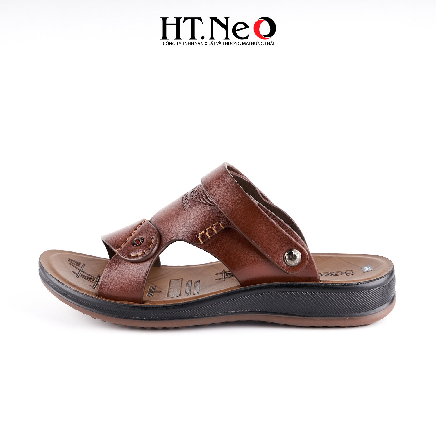 Sandal nam HT.NEO 100% da bò mềm mại, đế cao su nguyên khối, khâu may chân quai siêu chắc chắn SD156