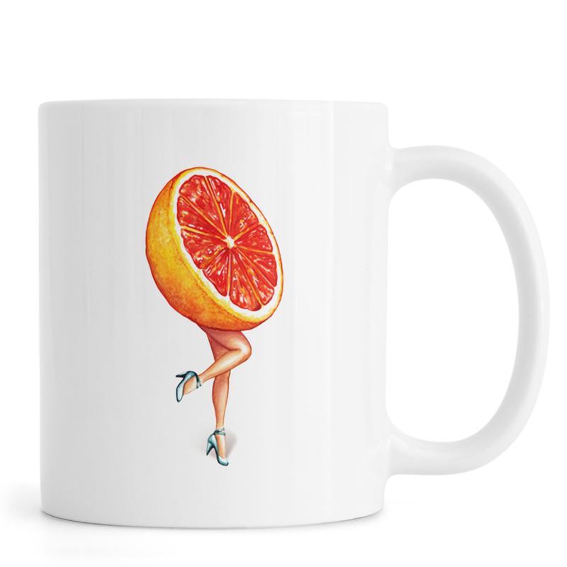 Ly Cốc Sứ Cao Cấp hình Fruit Girls Grapefruit