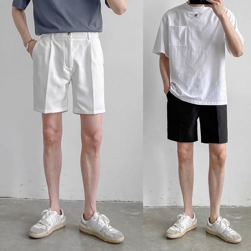 Quần Short Tây BAZI vải kaki màu ĐEN/BE/TRẮNG Nam nữ unisex Quần ngố baggy kaki