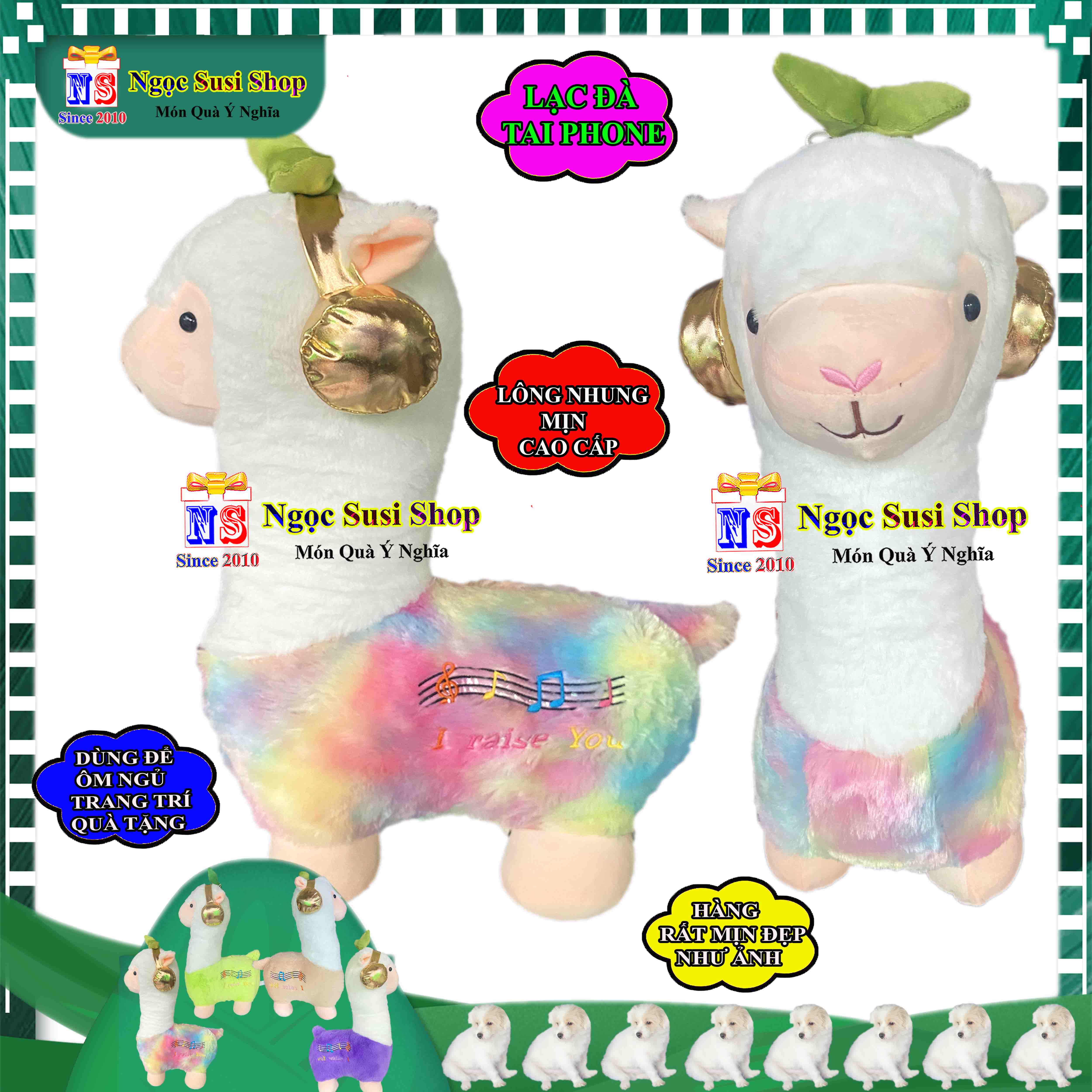 GỐI ÔM CON LẠC ĐÀ ĐEO TAI PHONE RẤT MỀM MỊN SIÊU ÊM - GẤU BÔNG HÌNH LẠC ĐÀ CAO CẤP