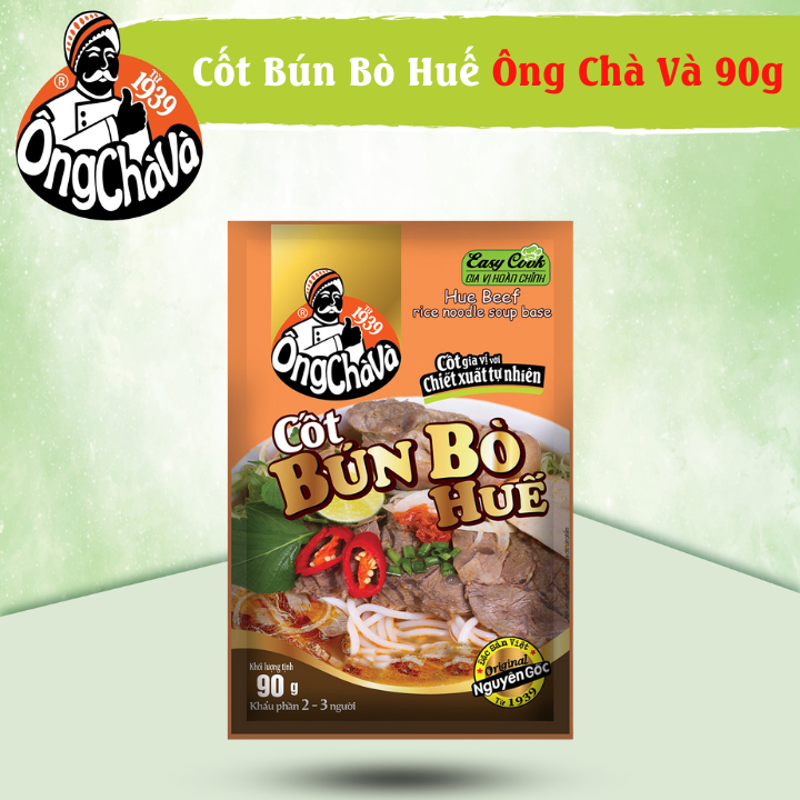 Lốc 15 Gói Cốt Bún Bò Huế Ông Chà Và 90gr (Hue Beef Rice Noodle Soup Base)