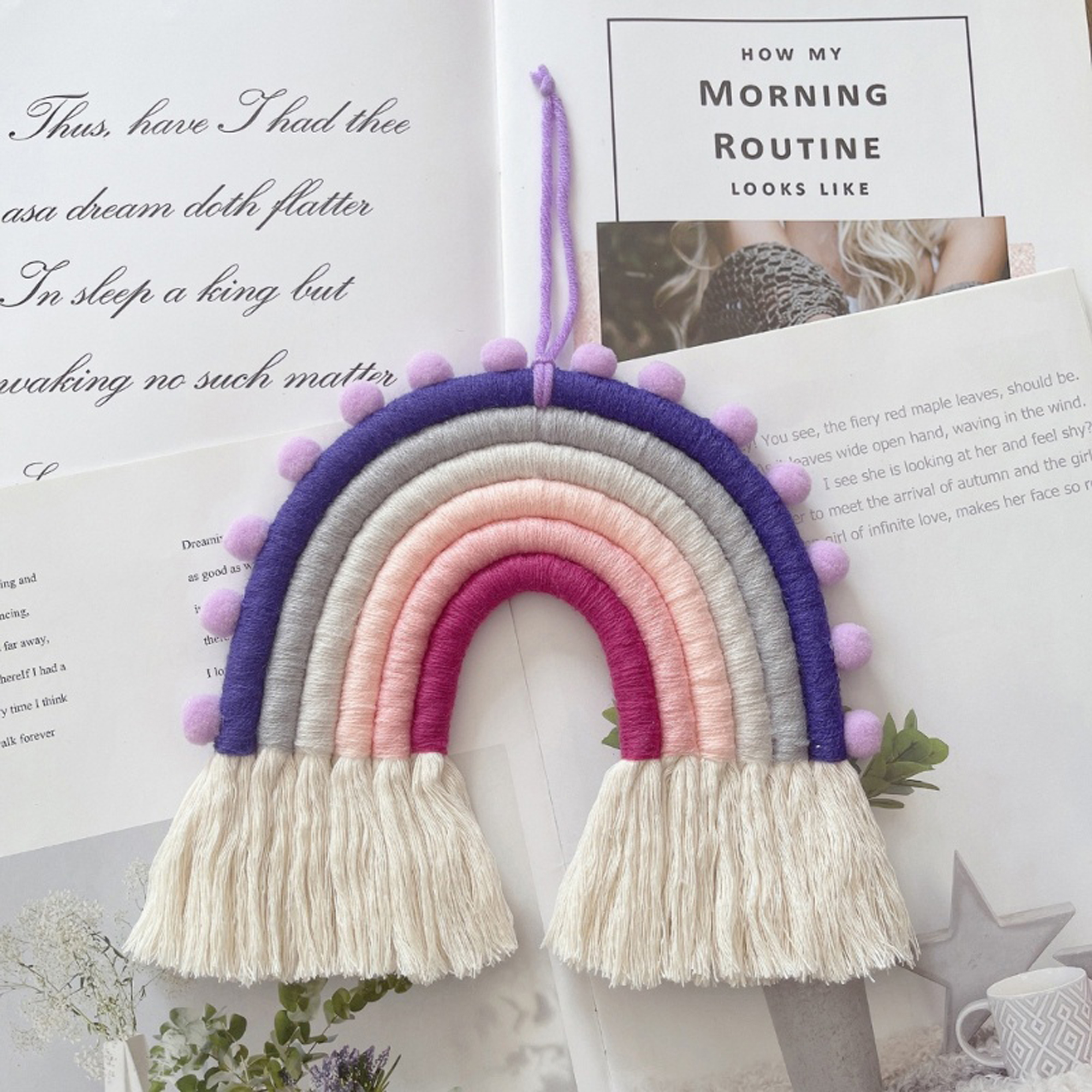 Cầu vồng trang trí phòng cho bé - cầu vồng macrame Kiều Handmade