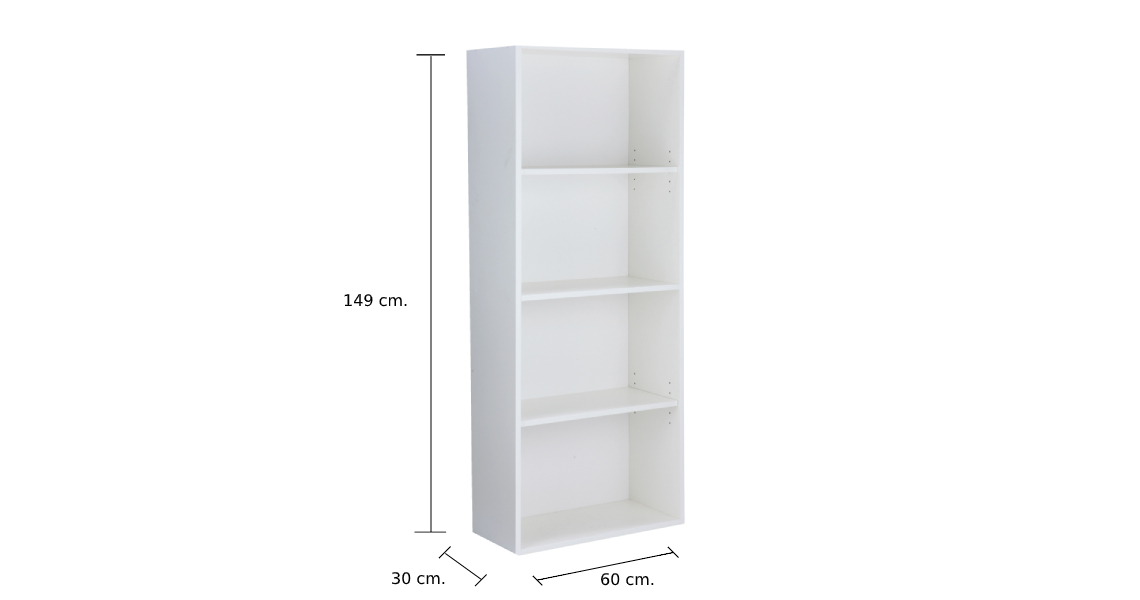 Kệ sách đa năng 4 tầng để sàn H-MORE gỗ công nghiệp phủ melamine cao cấp chống ẩm, màu trắng sang trọng | Index Living Mall - Phân phối độc quyền tại Việt Nam