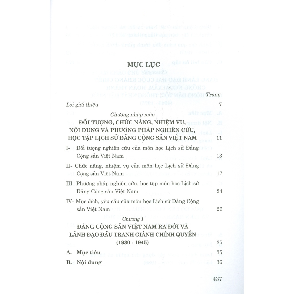 Giáo Trình Lịch Sử Đảng Cộng Sản Việt Nam (Dành Cho Bậc Đại Học Hệ Không Chuyên Lý Luận Chính Trị)