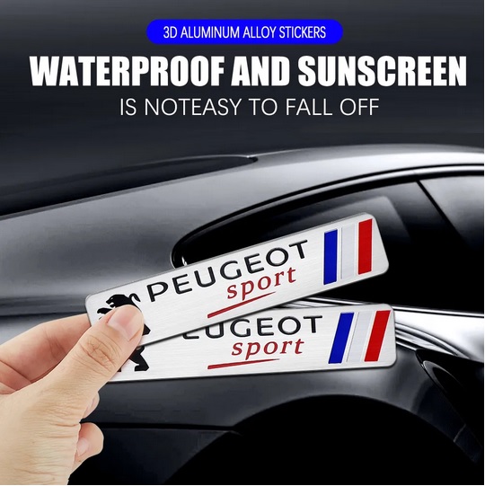 Tem nhôm PEUGEOT SPORT dán trang trí xe ô tô