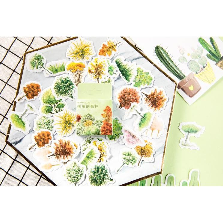 Bộ 46 Sticker Hàn Quốc hình Đồng Cỏ dán trang trí E21