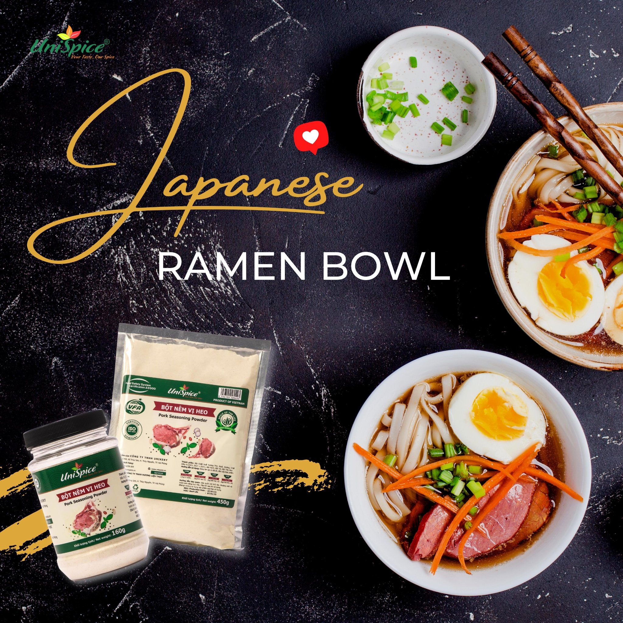 Bột nêm vị heo Unispice Túi 450g(dạng bột)- Gia vị hoàn chỉnh