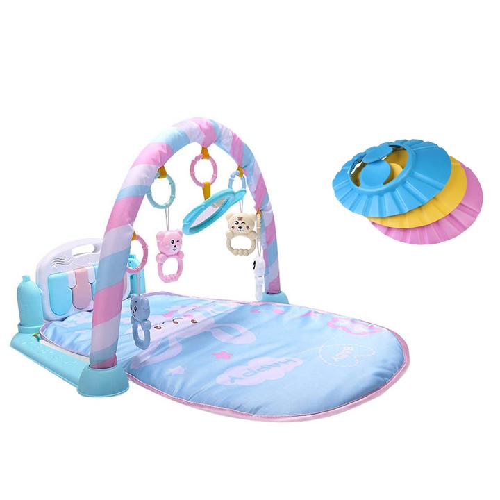 Thảm Chơi Piano Có Nhạc Cho Bé Xanh Kèm Mũ Tắm Chống Nước - Hàng Chất Lượng