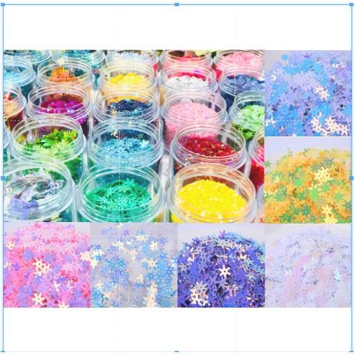 Hũ 30G Sequins Kim Tuyến Hình Hoa Tuyết Cánh Tròn Trang Trí - Trường Thịnh Sài Gòn