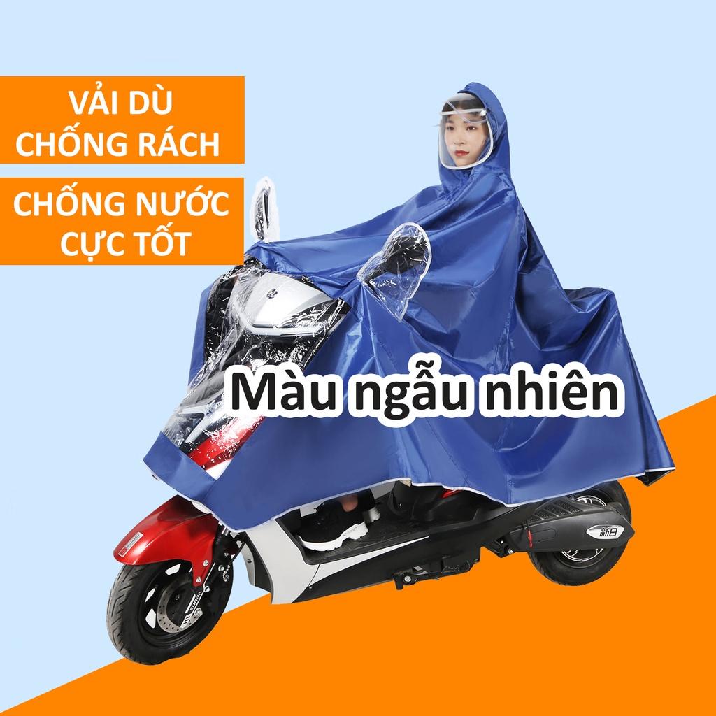 Áo Mưa 1 Người Có Kính Chắn Nước Che Mặt Cánh Dơi Chống Thấm Cao Cấp PHẢN QUANG Có Túi Chùm Gương Chiếu Hậu