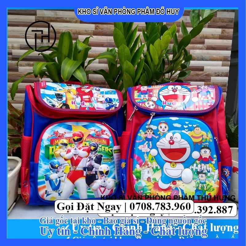 Ba lô - cặp học sinh siêu nhẹ chống gù lưng cho bé trai cấp 1 hình Siêu nhân và doraemon - HUDUY