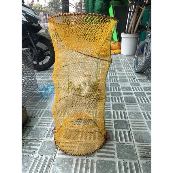 Lợp_Lờ_Lồng Lò Xo gấp gọn bẫy tôm cua cá hai đầu 63x30