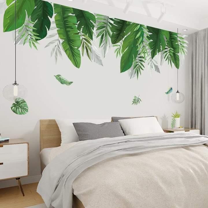 DECAL DÁN TƯỜNG GIÀN CÂY XANH LÁ ĐẬM