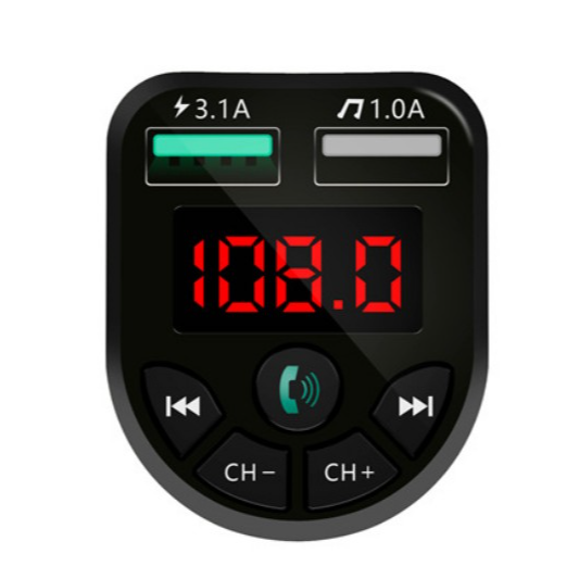 Tẩu Sạc Ô Tô Kiêm Nghe Nhạc MP3 BTE5 Kết Nối Điện Thoại Qua Bluetooth Kết Nối Dàn Âm Thanh Trên Xe Qua Sóng FM 87.5MHz
