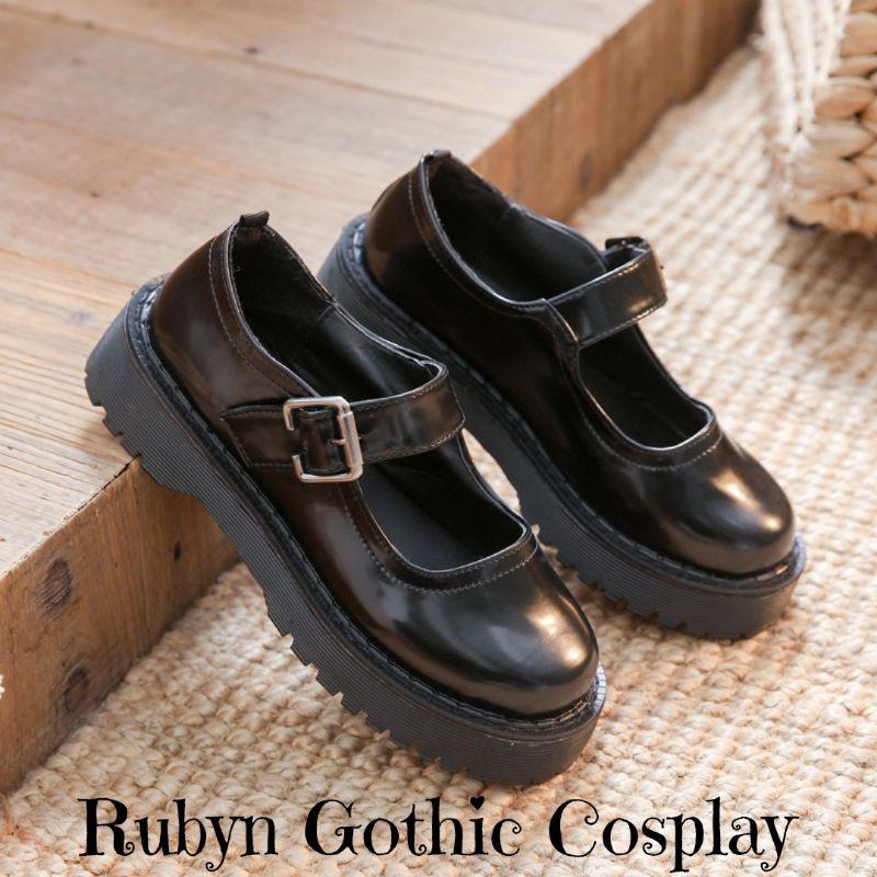 Giày búp bê lolita quai dán vintage cosplay học sinh Nhật Bản ( Size 35-39) A111