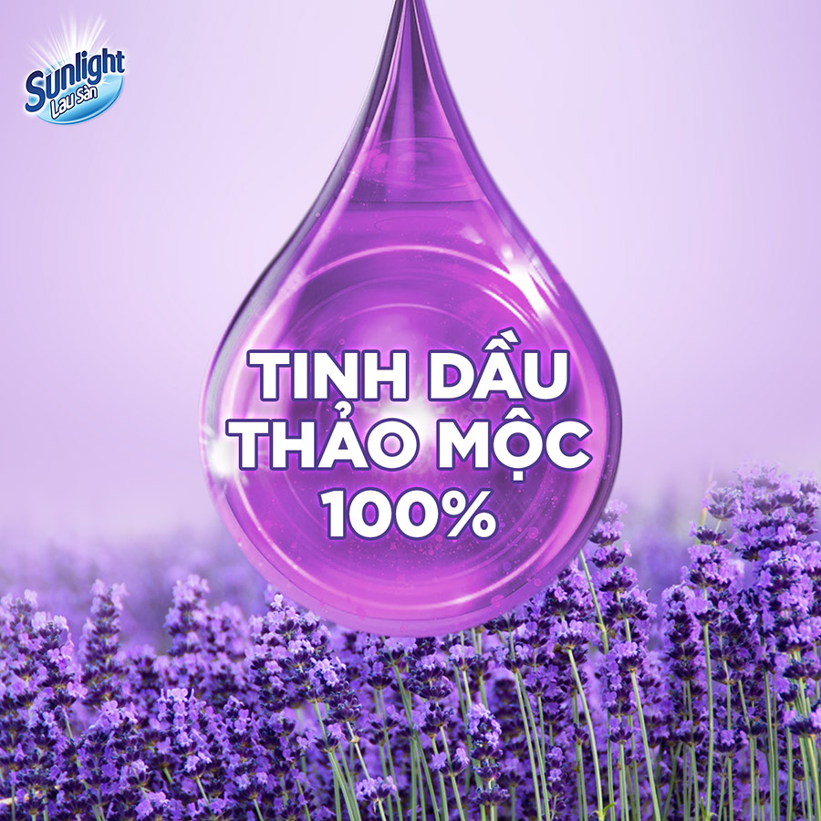 Nước lau sàn Sunlight Hoa Lavender Túi 3.6kg | Tinh dầu Thảo mộc 100% | Hương thơm tinh tế