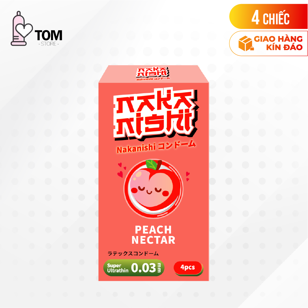 Bao cao su Nakanishi - Siêu mỏng 0.03mm - Hương đào