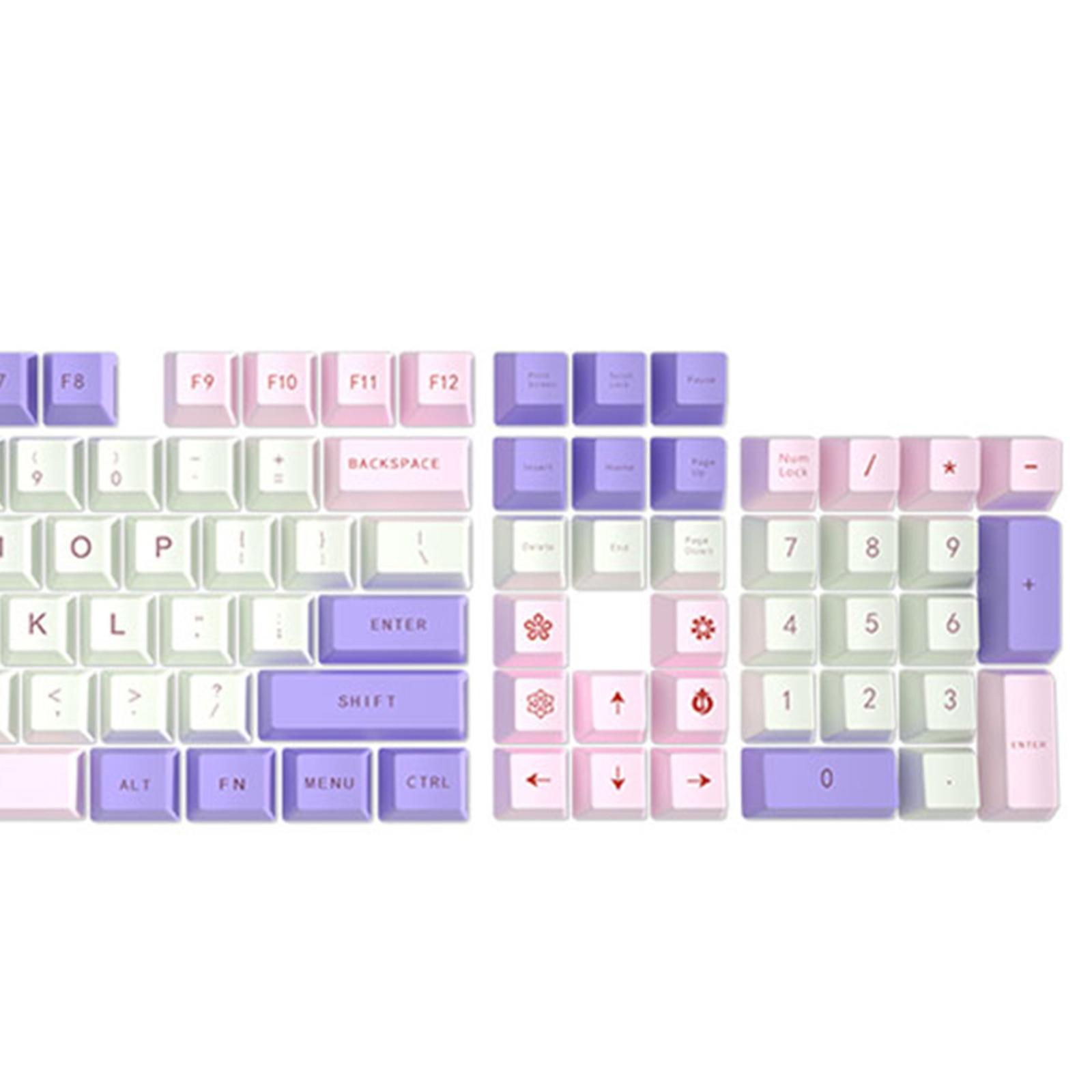 108 Keys Set Mechanical Switch Keyboard Keys 104 Keys Basic And 4 Special DIY Keys Pink And