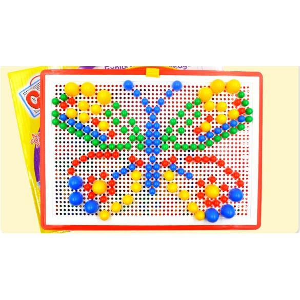 Đồ chơi xếp hình hạt nhựa đinh nấm 296 chi tiết cho bé sáng tạo - Đồ chơi giáo dục trẻ em