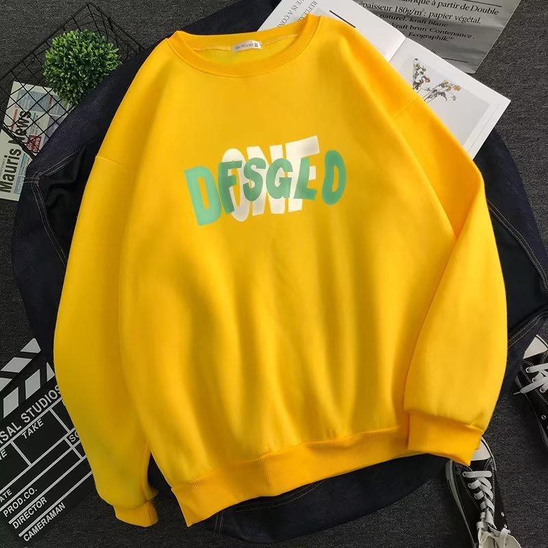 Áo Sweater Tay Dài Cổ Tròn Dáng Rộng In Chữ Phong Cách Hip hop Thời Trang Cho Nam Giới Size M-3XL